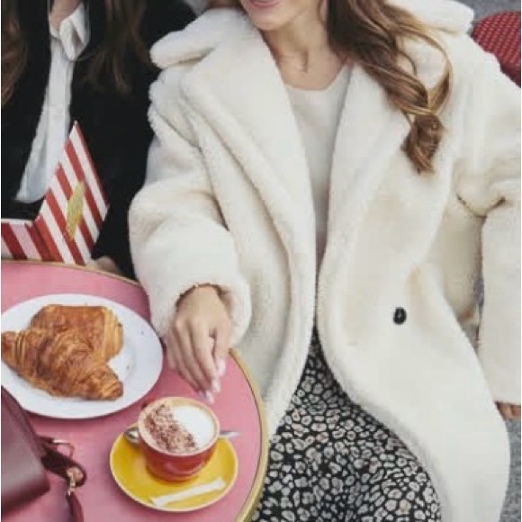 Avec Les Filles White Luxe Faux Mink Fur Coat Jacket Sz L Women’s NWT - Picture 6 of 17